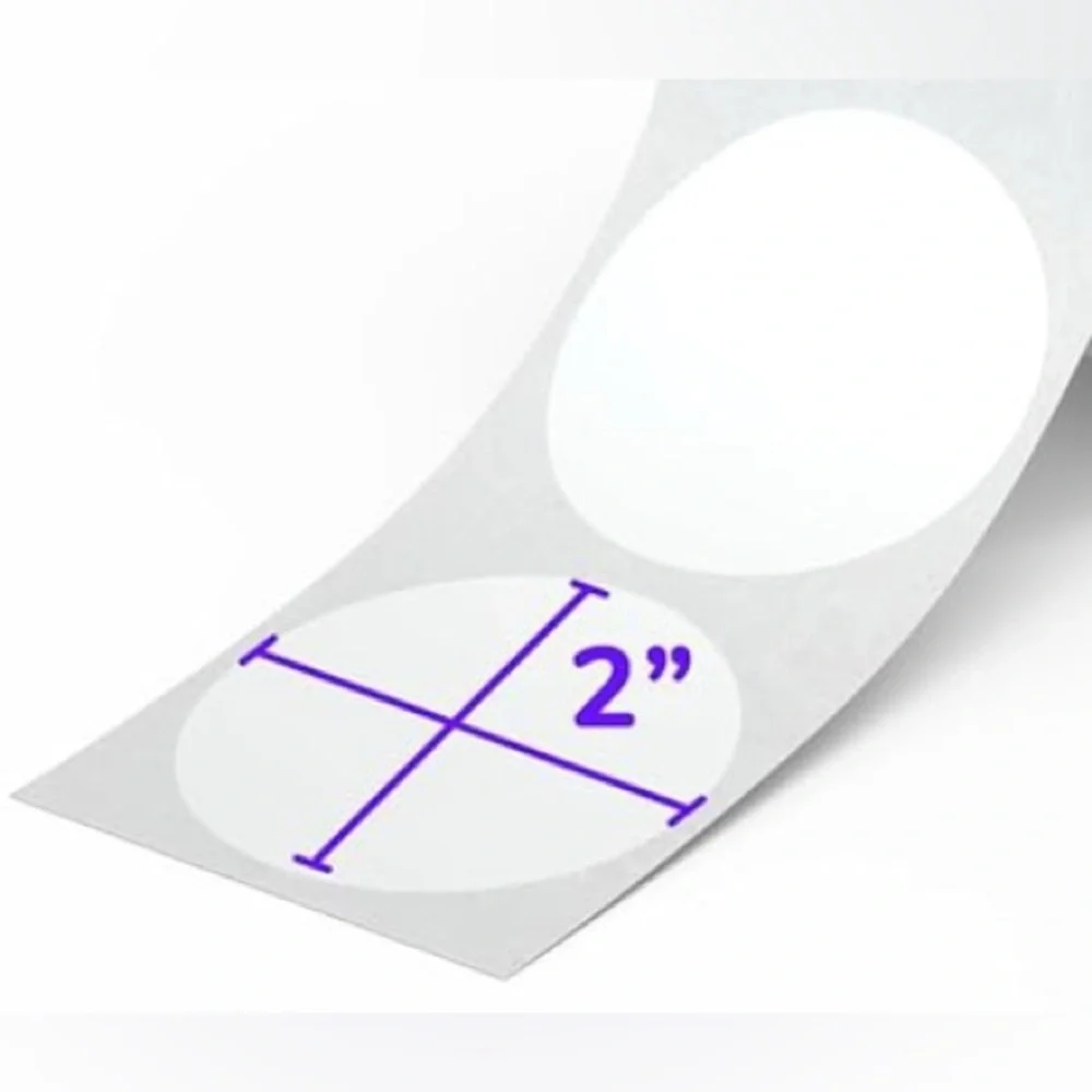 50 STICKERS - 2” ROUND - SNOWFLAKE